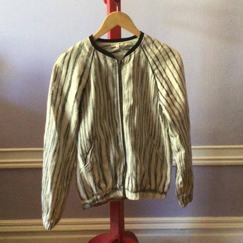 Soeur Woven zip up baseball jacket